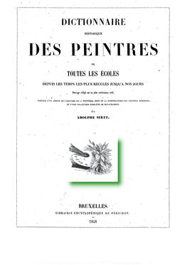 Dictionnaire Historique Des Peintres De Toutes Les Écoles
