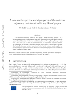 A Note on the Spectra and Eigenspaces of the Universal Adjacency Matrices of Arbitrary Lifts of Graphs