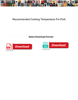 Recommended Cooking Temperature for Pork