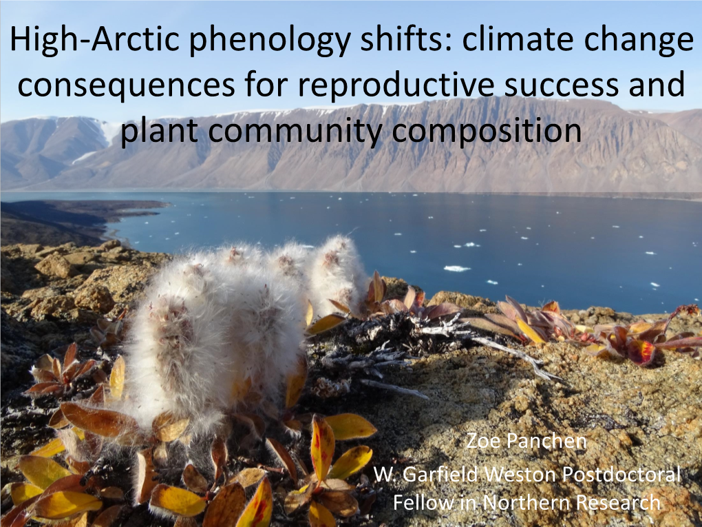 Climate Change Consequences for Reproductive Success and Plant Community Composition