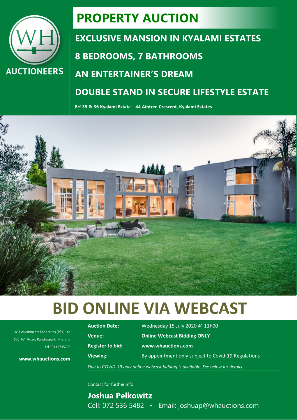 Bid Online Via Webcast