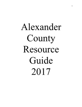 Alexander County Resource Guide 2017