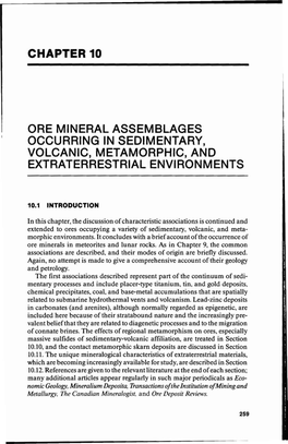 Chapter 10 Ore Mineral Assemblages Occurring In