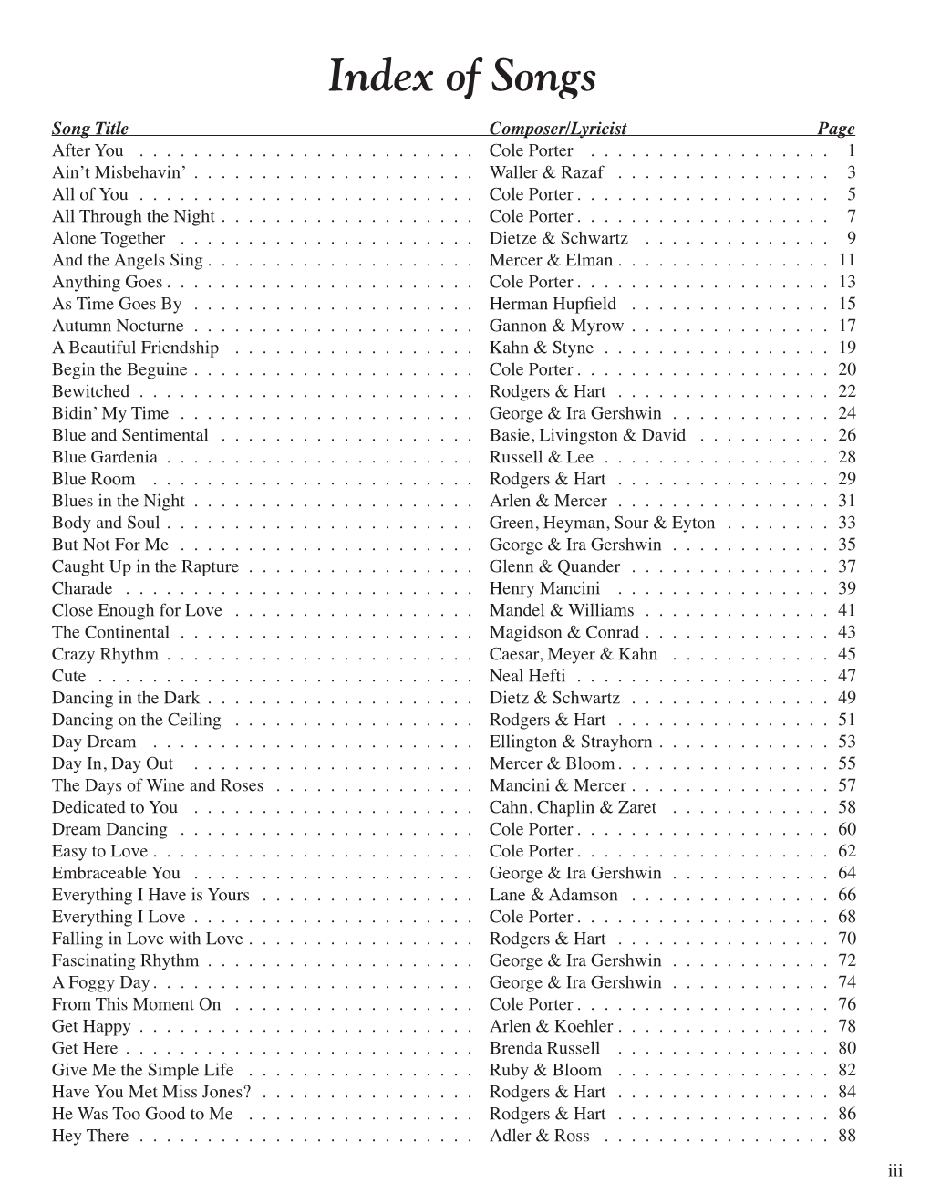 Digital Standards Songbook