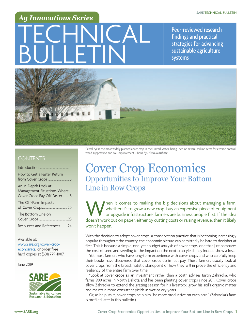 Cover Crop Economics from Cover Crops