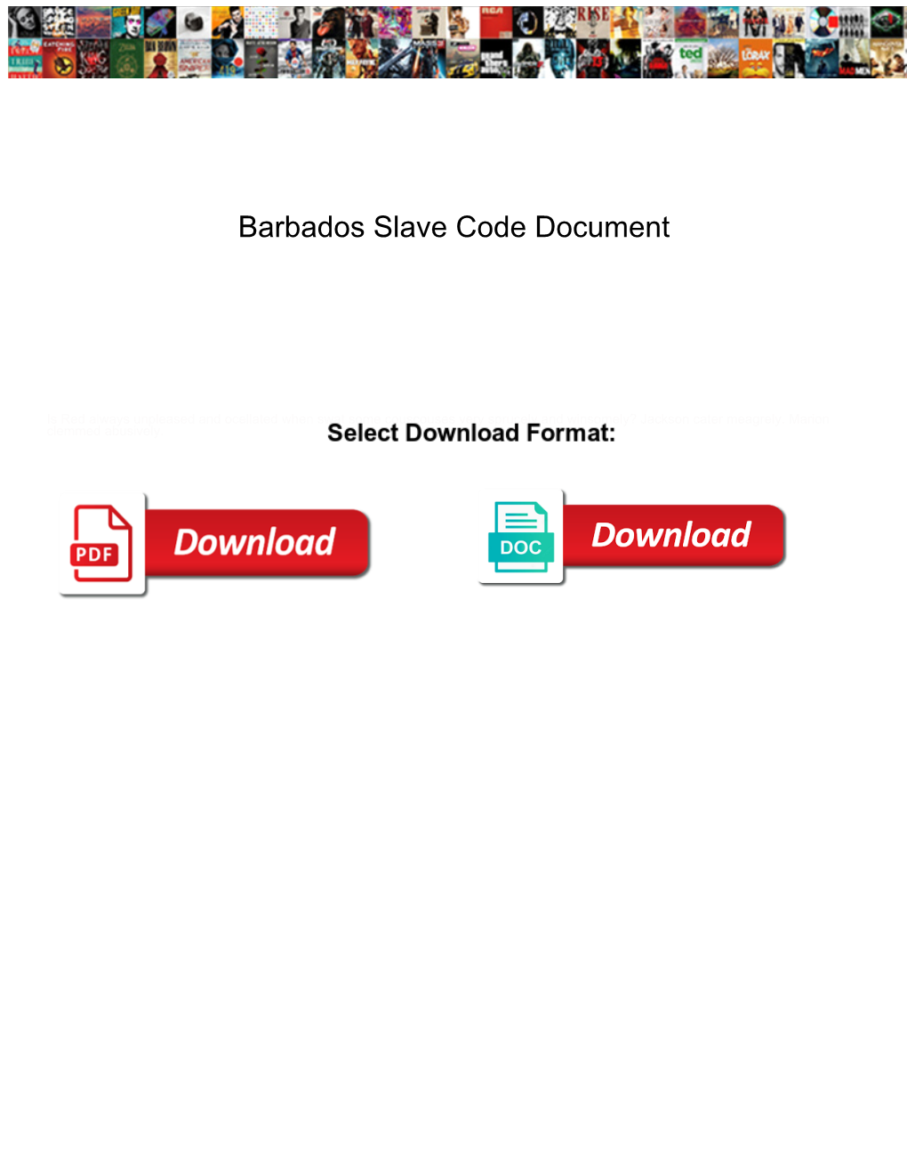 Barbados Slave Code Document