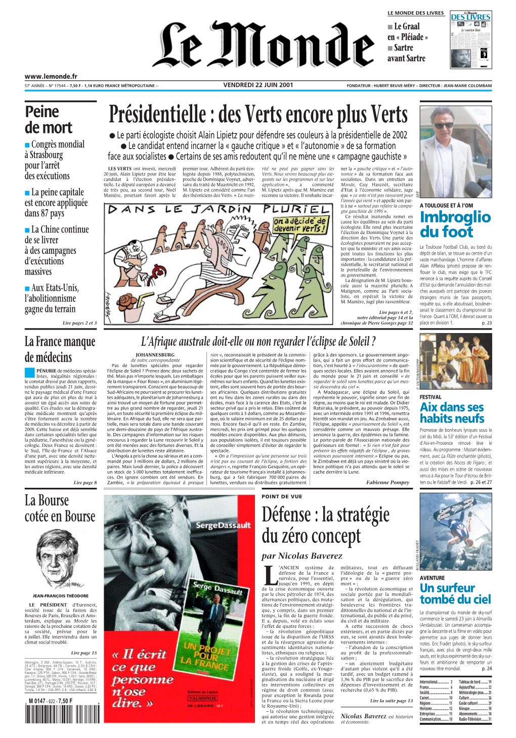 LE MONDE/PAGES&lt;UNE&gt;