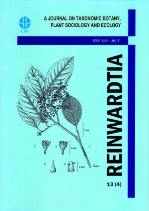 A Journal on Taxonomic Botany, Plant Sociology and Ecology Reinwardtia