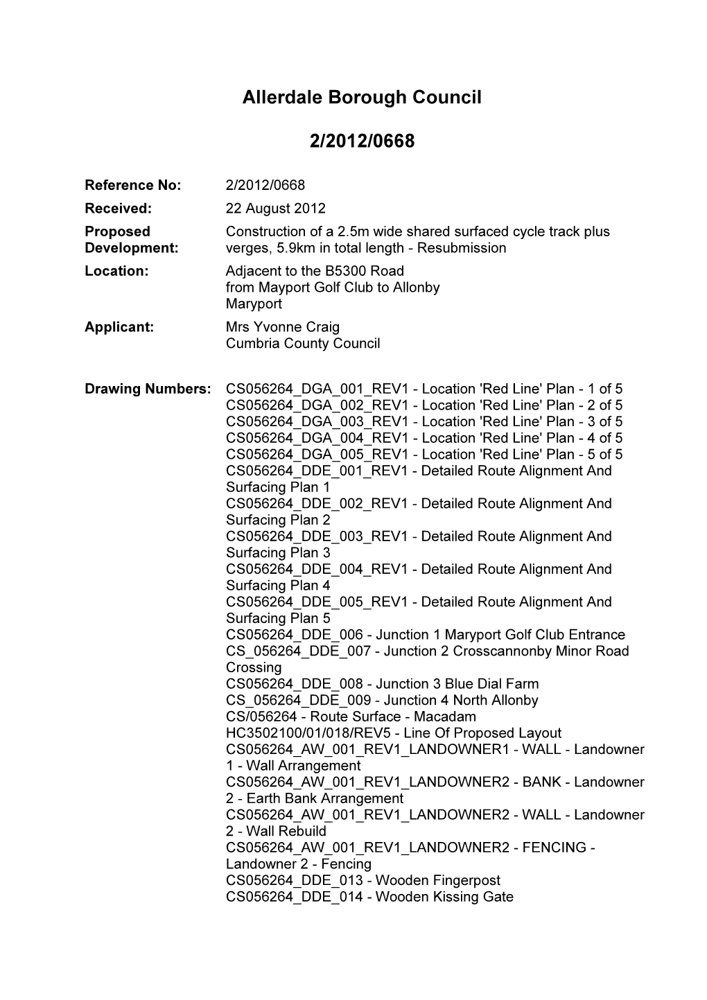 Allerdale Borough Council 2/2012/0668