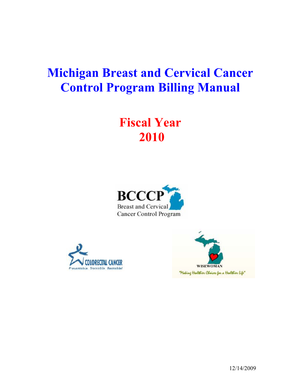 Michigan Breast and Cervical Cancer Control Program Billing Manual