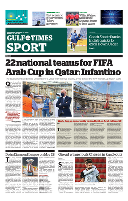 22 National Teams for FIFA Arab Cup in Qatar