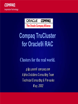 Compaq Trucluster for Oracle9i RAC