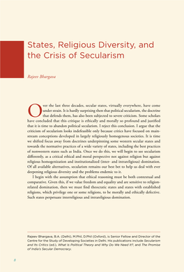 States, Religious Diversity, and the Crisis of Secularism