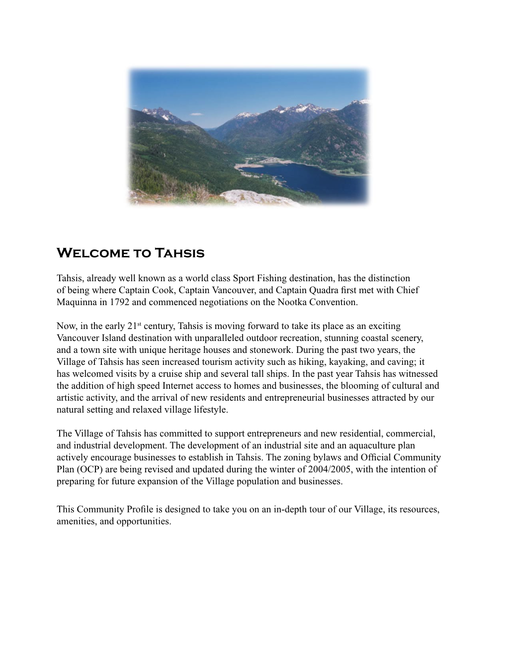 Welcome to Tahsis