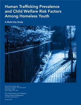 Human Trafficking Prevalence and Child Welfare Risk Factors Among Homeless Youth
