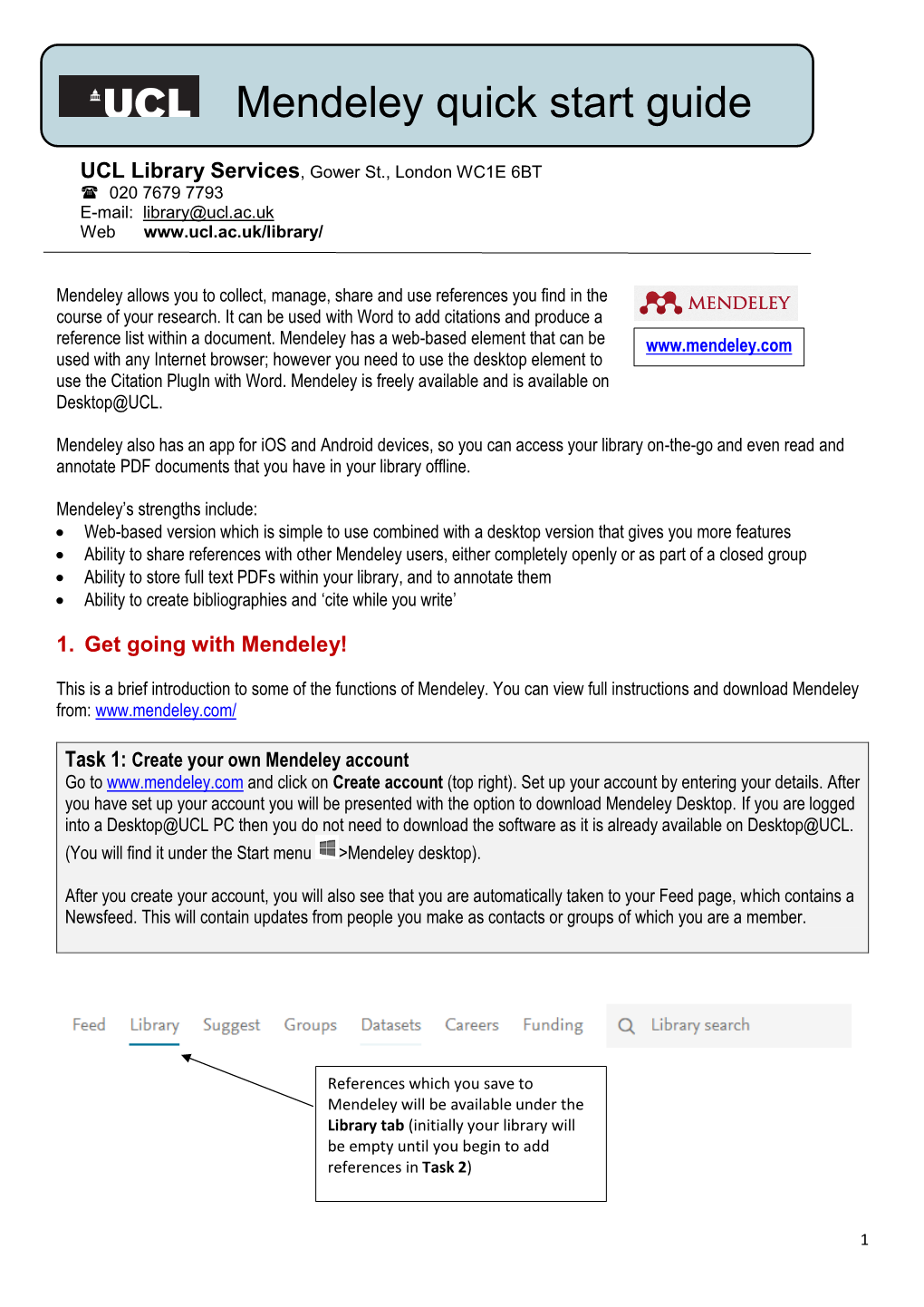 Mendeley Quick Start Guide