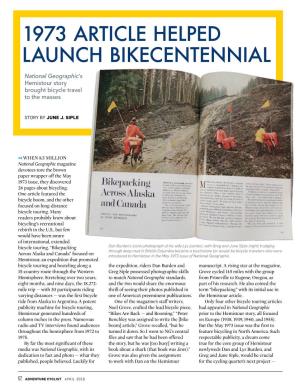 1973 Article Helped Launch Bikecentennial