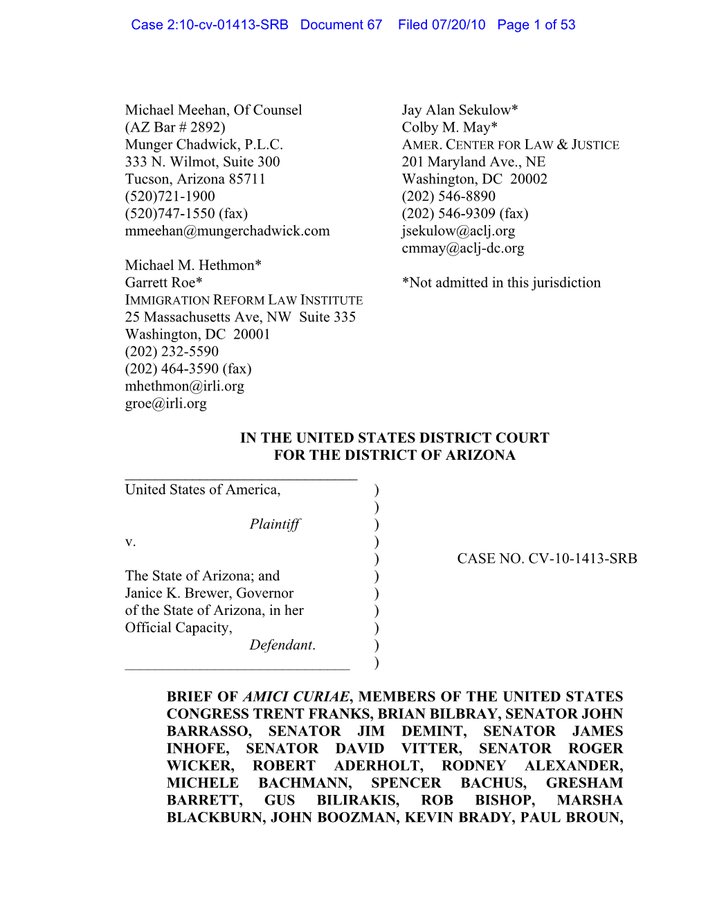 Assisted by FAIR, 81 Members of Congress File Amicus Brief In