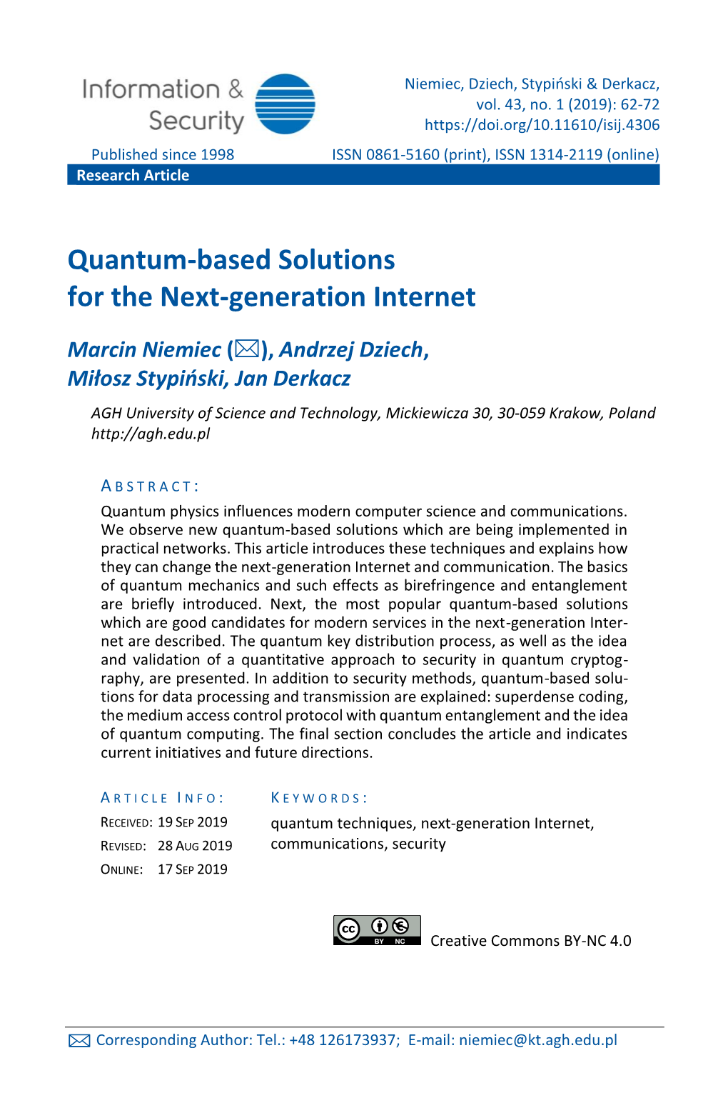 Quantum-Based Solutions for the Next-Generation Internet