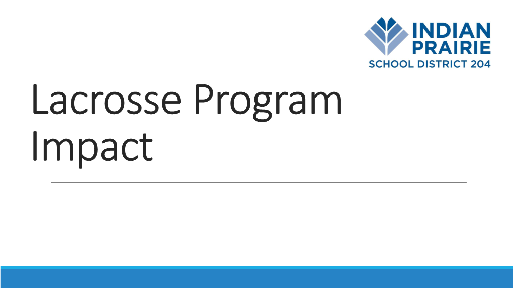 Fully - Funded Model • Boys and Girls Lacrosse Is Fully Funded by the District • Participants Would Pay $200 Activity Fee ($400 Max/Individual) 100%