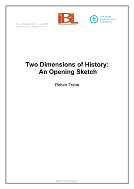Two Dimensions of History: an Opening Sketch