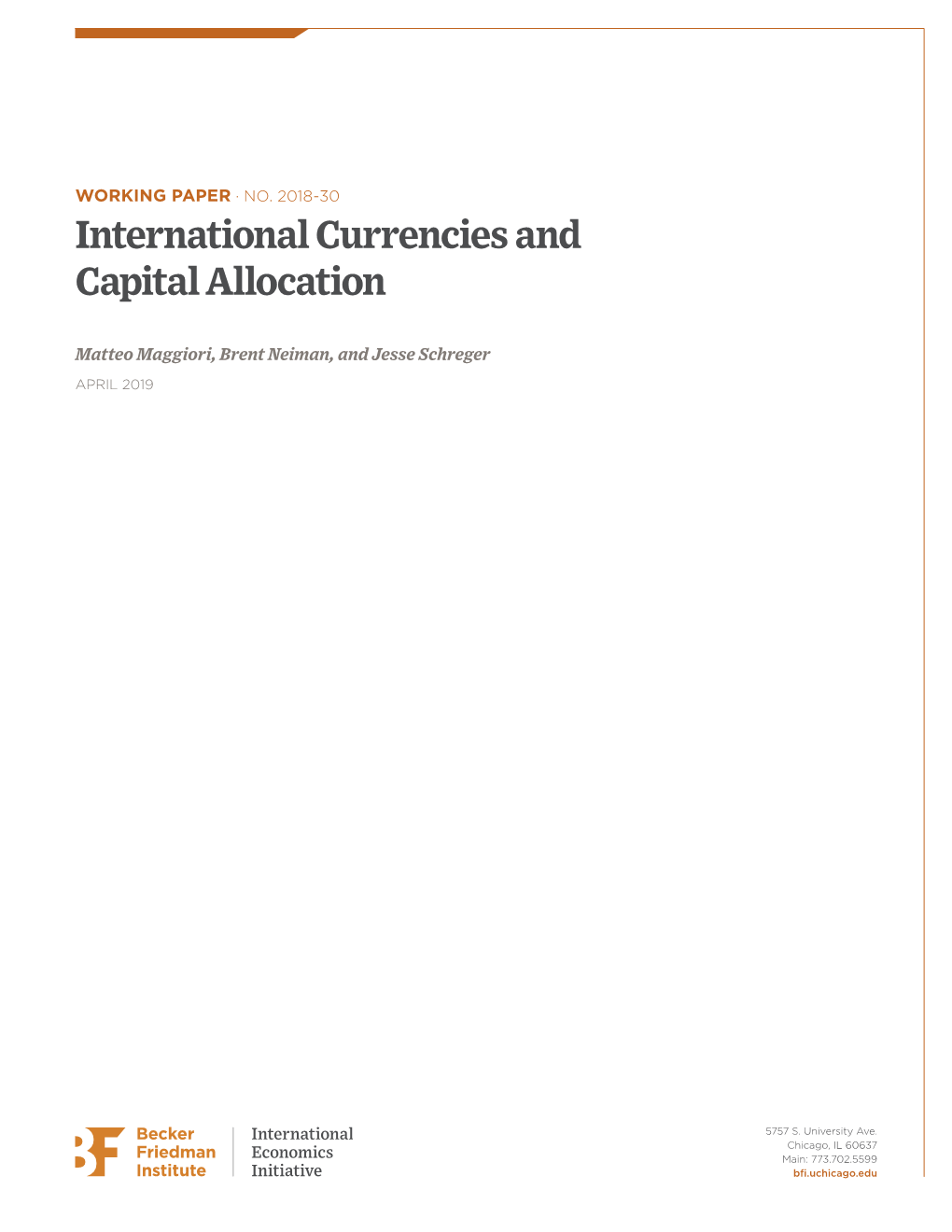 International Currencies and Capital Allocation