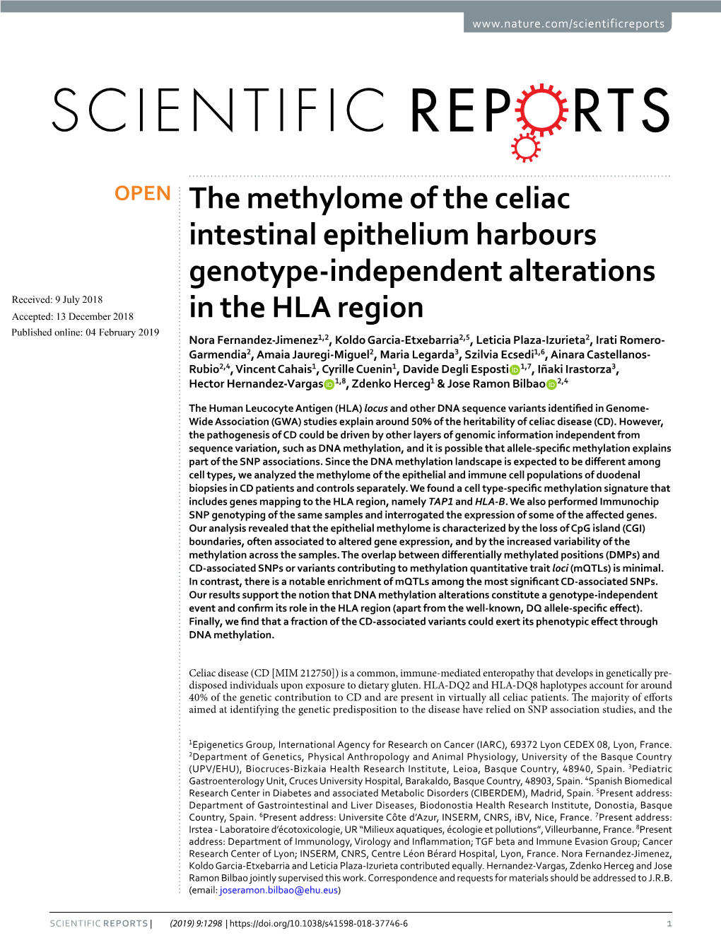 The Methylome of the Celiac Intestinal Epithelium Harbours Genotype