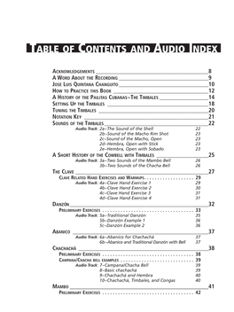 Table of Contents and Audio Index