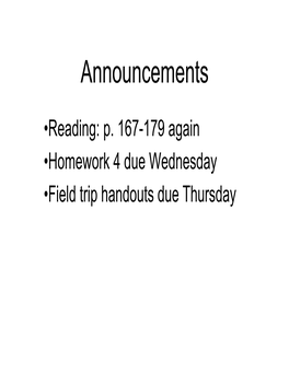 Announcements