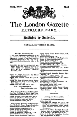 The London Gazette EXTRAORDINARY