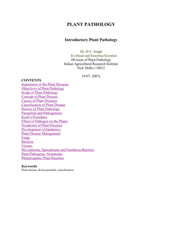 Introductory Plant Pathology