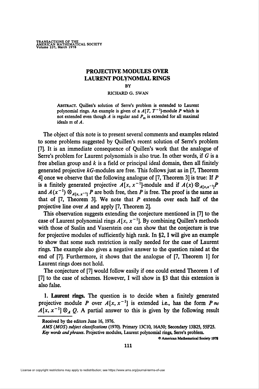 Laurent Polynomial Rings