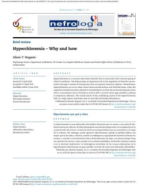 Hyperchloremia – Why and How