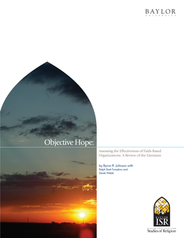 Objective Hope: Assessing the Effectiveness of Faith-Based Organizations: a Review of the Literature