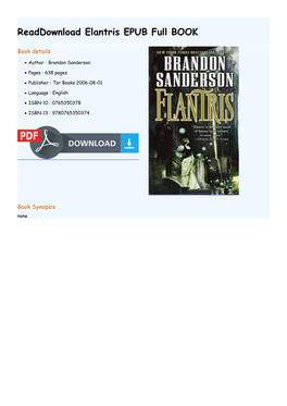 Readdownload Elantris EPUB Full BOOK