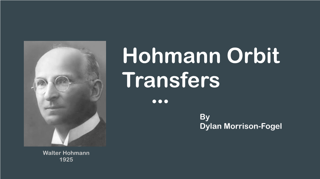 Hohmann Orbit Transfers