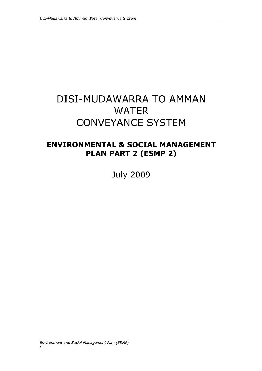 Disi-Mudawarra to Amman Water Conveyance System