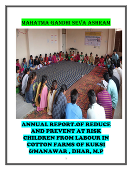 Mahatma Gandhi Seva Ashram Annual Report.Of Reduce