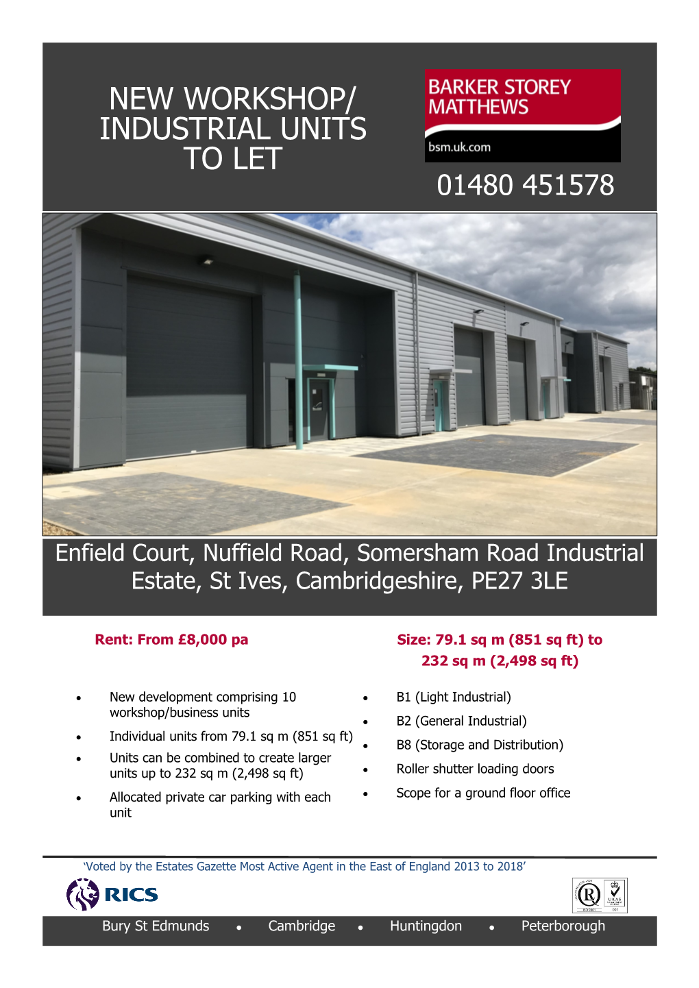 New Workshop/ Industrial Units to Let 01480 451578