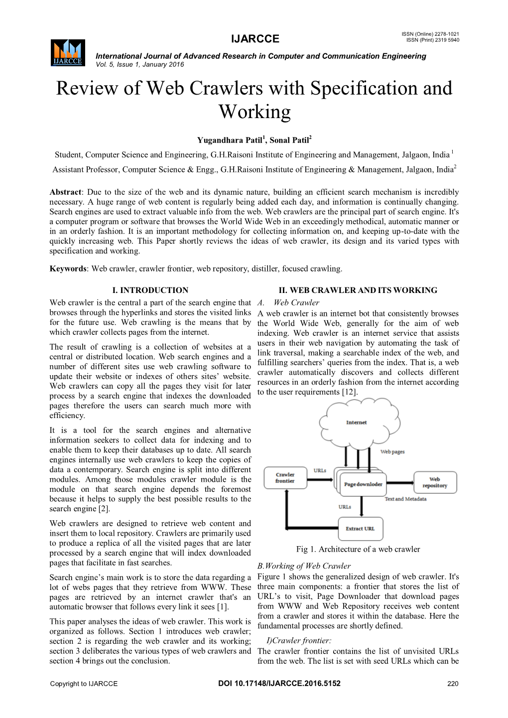 Review of Web Crawlers with Specification and Working