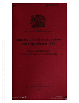Household Food Consumption and Expenditure: 1984