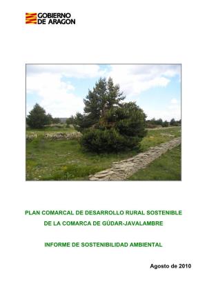 Plan Comarcal De Desarrollo Rural Sostenible De La Comarca De Gúdar-Javalambre