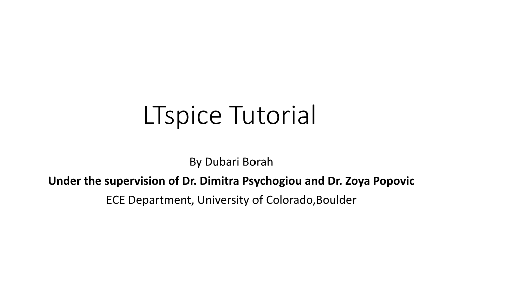 Ltspice Tutorial