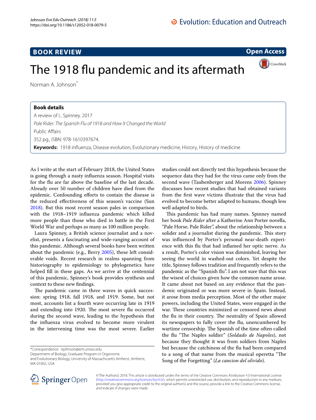 The 1918 Flu Pandemic and Its Aftermath