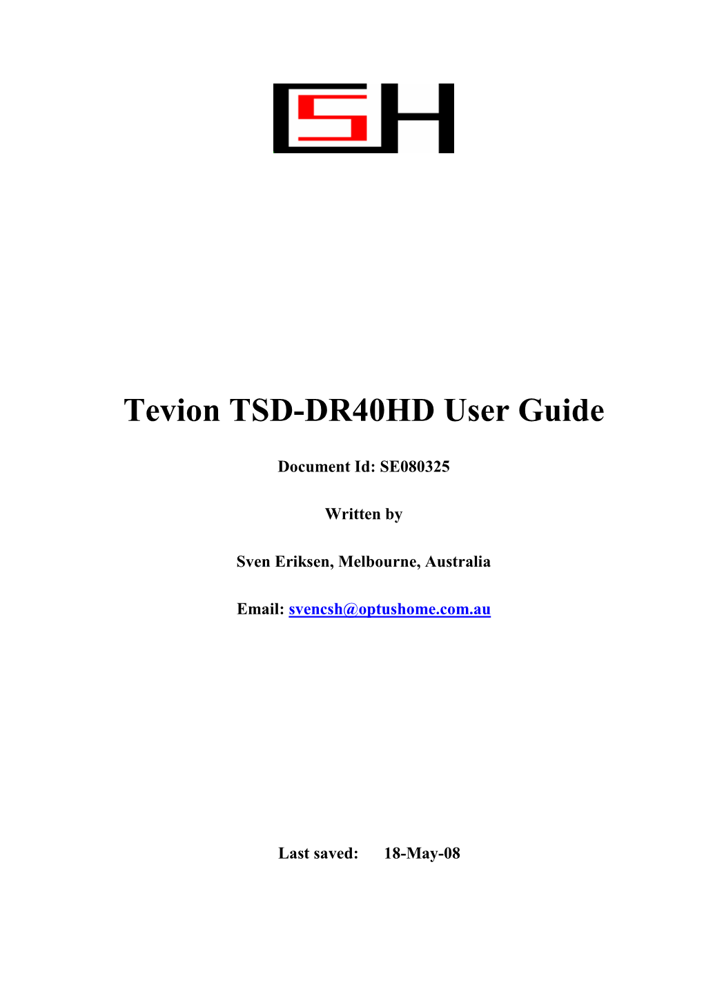 Tevion TSD-DR40HD User Guide