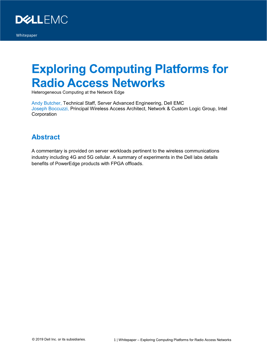 Exploring Computer Platforms for Radio Access Networks