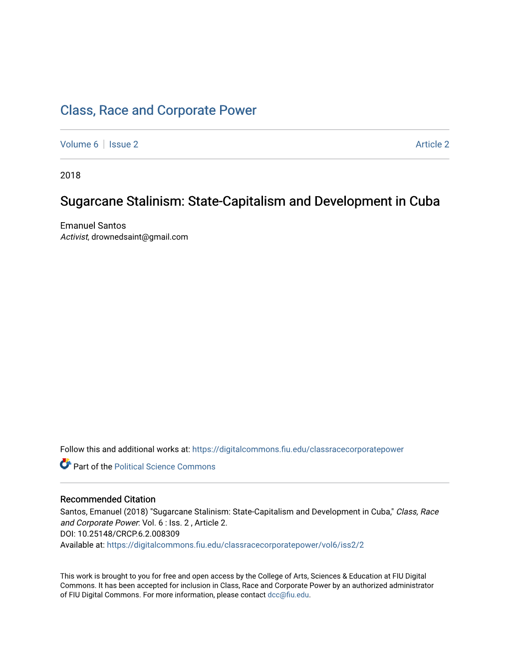 State-Capitalism and Development in Cuba