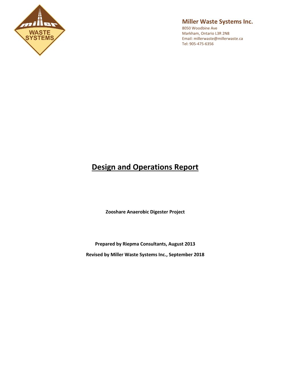 Design and Operations Report