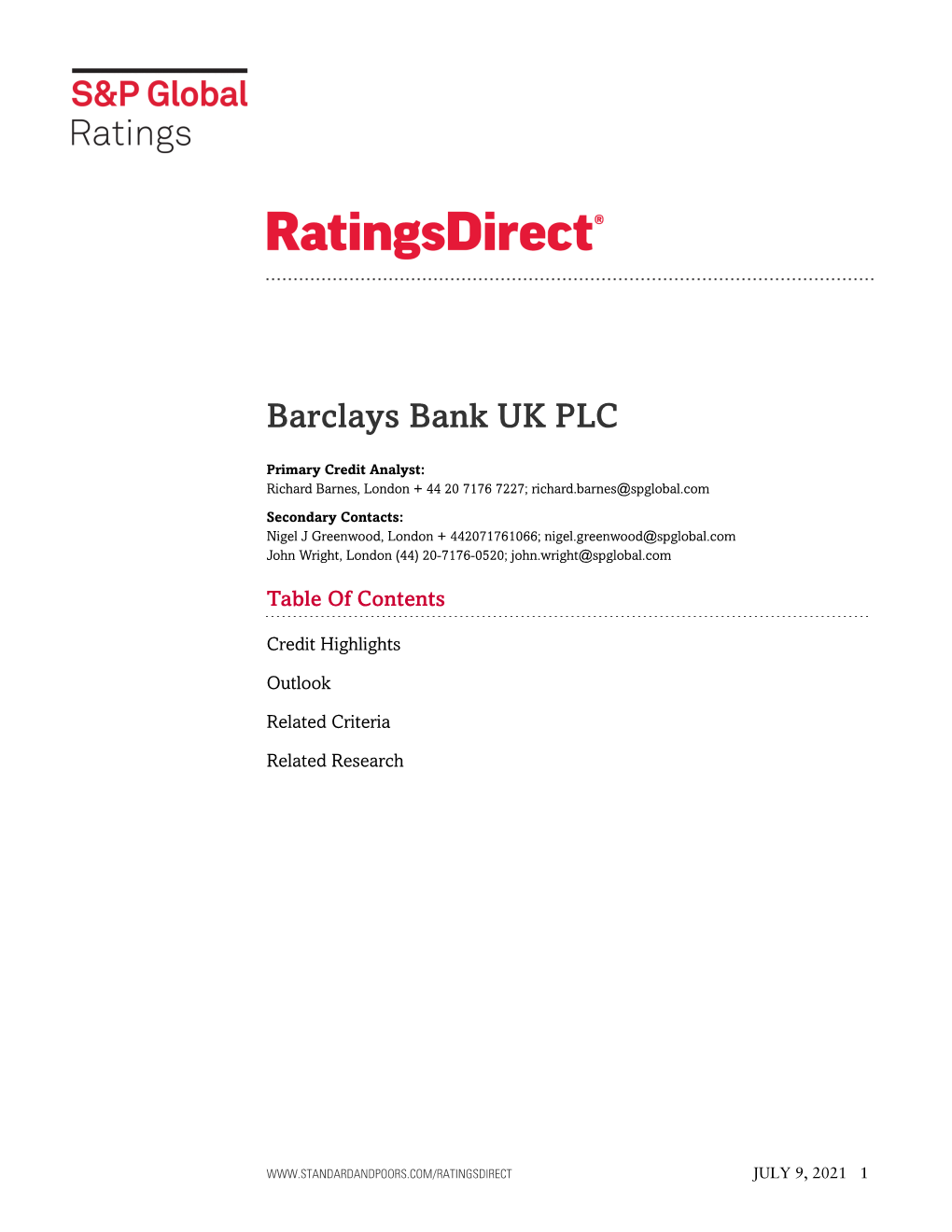 Barclays Bank UK PLC