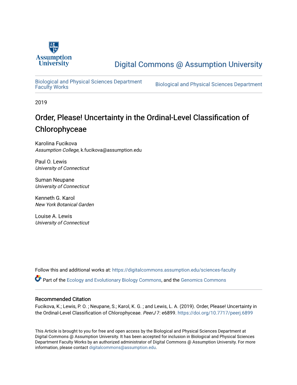 Uncertainty in the Ordinal-Level Classification of Chlorophyceae